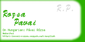 rozsa pavai business card